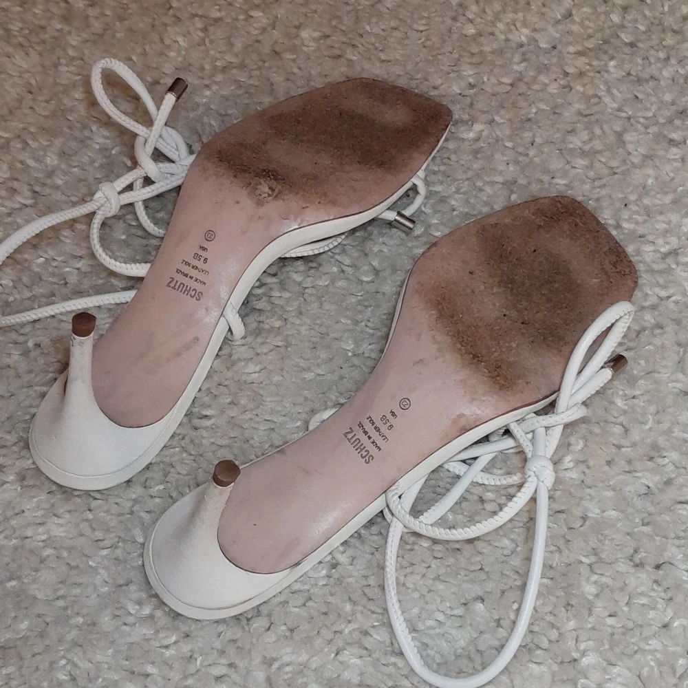 SCHUTZ WHITE belize Knotted Sandals Size 9.5 - Picture 15 of 16